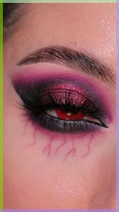 Vampire burgundy eye makeup tutorial for Halloween Vampire Makeup Looks Tutorial, Vampire Eye Makeup Halloween, Vampire Eye Makeup Tutorial, Vampire Makeup Halloween Tutorial, How To Do Vampire Makeup, Halloween Eye Makeup Tutorial, Vampire Costume For Halloween, Vampire Makeup Ideas Halloween