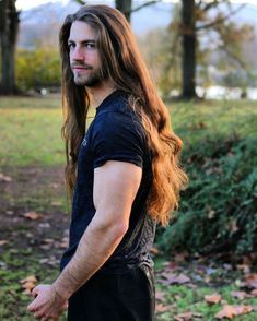 Man With Long Brown Hair And Beard, Long Guys Hair, Long Haired Ginger Men, Very Long Hair Men, Guy Long Black Hair, Hot Long Hair Guys, Men’s Long Hair Undercut, Long Brown Hair Male