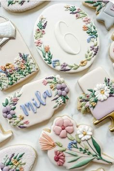 some decorated cookies are on a table