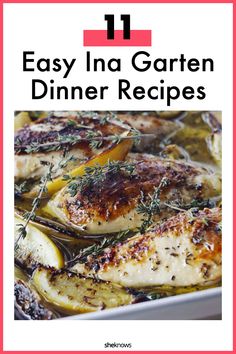 the cover of 11 easy in a garden dinner recipes