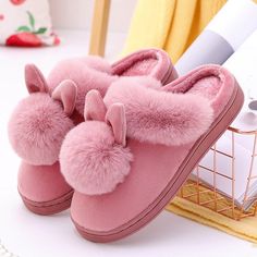 The Fluffies Slippers for this Holiday Season Female Rabbit, Cute Slippers, Comfort Shoes Women, Soft Slippers, Winter Slippers, Warm Slippers, Fur Slippers, Rabbit Ears, Platform Slippers