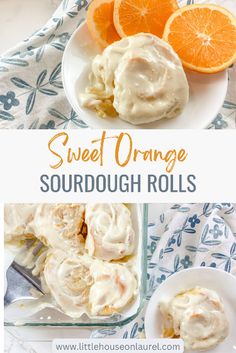 sweet orange sourdough rolls on a white plate