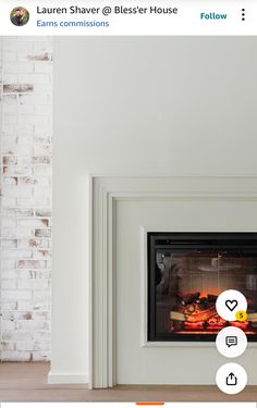 a fireplace with the words, learn how to use an app on it's screen