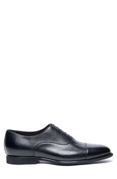 Impeccably constructed with clean lines and minimalist detailing, this handsome cap-toe oxford features smartly finished blake stitching at the sole. Lace-up style Leather upper, lining and sole Made in Italy Men's Shoes Modern Cap Toe Lace-up Shoes For Formal Occasions, Elegant Oxford Shoes With Rubber Sole, Formal Plain Toe Oxford With Leather Sole, Elegant Lace-up Shoes With Rubber Heel Cap For Business, Cap Toe Oxfords With Textured Sole For Galas, Formal Derby Shoes With Branded Insole And Almond Toe, Formal Oxford Shoes With Leather Sole And Round Toe, Formal Cap Toe Oxford Shoes With Rubber Sole, Elegant Wingtip Derby With Textured Sole