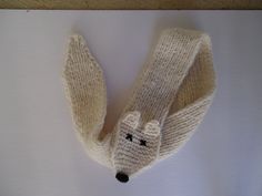 a knitted animal head on top of a table