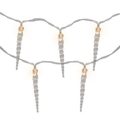 a string of christmas lights on a white background