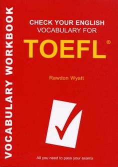 a red book cover with the words toefl on it