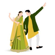 Animated Wedding Couple, Outfits Traditional, Wedding Background Wallpaper