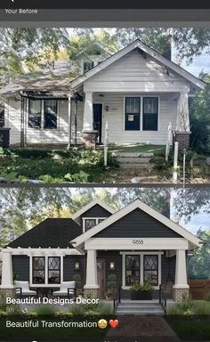 the before and after pictures of a house