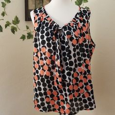 Cute Sleeveless Dotted Blouse. Tie At Neck. Nwot. 100 Poly Pit To Pit 22" Length 26" Polka Dot Sleeveless Casual Blouse, Casual Sleeveless Polka Dot Blouse, Polka Dot Sleeveless Tank Top, Sleeveless Polka Dot Blouse For Spring, Summer Sleeveless Polka Dot Blouse, Sleeveless Polka Dot Blouse For Summer, Sleeveless Top, Womens Tops, Women Shopping