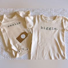 Nwt Finn & Emma Matching Unisex Set- Biggie And Smalls Biggie: 4t Short Sleeve Shirt Smalls: 6-9m Onesie 100% Organic Cotton Listing Is For Both Pieces. Family Matching Cotton Onesie For Playtime, Cotton Onesie For Playtime With Family Matching Style, Playful Cotton Onesie For Playdate, Spring Cotton Onesie For Family Matching, Family Matching Spring Cotton Onesie, Spring Family Matching Cotton Onesie, Cute Unisex Cotton Onesie, Cream Cotton Onesie For Playtime, Cotton Basic Onesie For Playtime