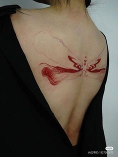 16 Tattoo, Red Ink Tattoos, Tatuaje A Color, Red Tattoos, Dainty Tattoos, Spine Tattoos, Aesthetic Tattoo, Dream Tattoos, Elegant Tattoos