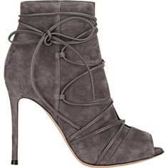 Gianvito Rossi Women's Ellie Booties ($1,095) ❤ liked on Polyvore featuring shoes, boots, ankle booties, booties, ankle boots, colorless, leather boots, grey leather boots, peep toe bootie and leather peep toe booties Short Brown Boots, Grey Leather Boots, Peep Toe Ankle Boots, Peep Toe Boots, Grey Ankle Boots, Womens Designer Boots, Peep Toe Booties, Booties Ankle Boots