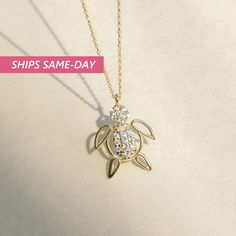 "1- D E S C R I P T I O N Embrace nature's beauty with this 14K Solid Gold CZ Turtle Necklace for Women, featuring a charming turtle pendant adorned with sparkling cubic zirconia stones, adding a touch of elegance and charm to your style. 2- P R O D U C T ∙ F E A T U R E S * Gold material: 14K solid gold * Gold color options: Yellow gold, Rose gold, White gold * Stone: Cubic Zirconia * Choice of chain length: 14\", 16\", 18\", 20\", Pendant Only  * Dimensions:    Pendant Height: 12 mm / 0.47 in Nature-inspired Gold Diamond Jewelry, Small Tortoise, Hawaiian Jewelry, Nature Necklace, Turtle Necklace, Turtle Pendant, Meaningful Jewelry, Pet Necklace, Summer Jewelry