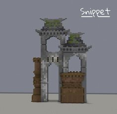 an image of a small castle made out of bricks and concrete with the words simpett above it