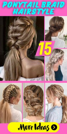 Curly Ponytail Braid Hairstyles for Every Hair Length: Discover the magic of curly ponytail braid hairstyles! Whether you have short hair with bangs or long hair with highlights, these styles add a touch of flair to your appearance. Embrace your natural curls and follow our tutorials to achieve a stylish and carefree look. Braid And High Ponytail, Funky Ponytail Hairstyles, Half Up Braids Hairstyles, Ponytale Braid, Long Ponytail Braid, Braided High Ponytail, Long Hair With Highlights, Ponytail Braid Styles, Ponytail Braid Hairstyles