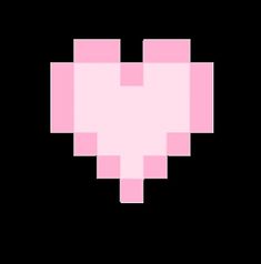 a pink pixel heart on a black background