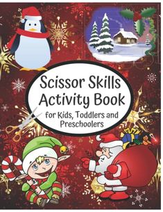 the book cover for scissor skills activity book for kids, toddlers and preschoolers