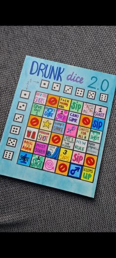 Drunk dice 2.0 18th Bday Party Games, Alcohol Games For A Party, Diy Bored Games, Drinking Board Games Diy, Birthday Drinking Games, Diy Drinking Games, Drunk Dice Game, Drinking Game Ideas, Party Board Games