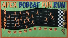 an advertisement for the apexx bobcat fun run