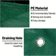 a close up of a green bag with instructions on how to put it in and what to use