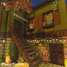 Minecraft Build Inspo House, Minecraft House With Courtyard, Minecraft Building Inspo Aesthetic, Entryway Minecraft, Minecraft Houses Mizuno 16, Mizuno Craft Builds, Mizuno Minecraft Builds, Mizunos 16 Craft Builds, Minecraft Cozy Interior