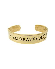 I Am Grateful Cuff - JewelMint No Bad Days, Inspirational Jewelry, I Am Grateful, Up Girl, Arm Candy, Girls Best Friend, The Words, Cuff Bracelet, Gratitude