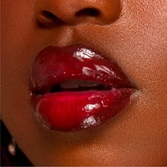 Alamar Plumping Lip Water Shade: Agua Ardiente Size, 6.8 Ml New W/O Box Gloss Red Lip, Full Lip Tutorial, Gold Eye Looks Eyeshadows, Quince Lip Makeup, Dark Red Lip Tint, Cherry Cola Lips Black Women, Black Woman Red Lipstick, Cherry Coke Lips, Fake Moles Makeup