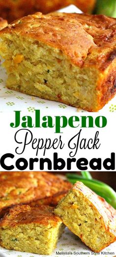 jalapeno pepper jack cornbread on a plate