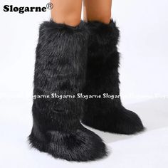 2024 Women Winter Thigh High Fluffy Boots Ladies Furry Faux Fox Fur Long Warm Shoes girls New Knee High Fur Boots, Fluffy Boots, Warm Shoes, Fur Boots, Fox Fur, Thigh High, Thigh Highs, Girls Shoes, Knee High