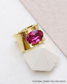 #jewelry #rings #solitairerings #'stoneringband #pinkringsforwomen #swarovskirings #ringsforwomen #thickrings #widegoldring #widebandring #pinkstonering #goldchunkyring #statementrings #bigstonering #fuchsiaring #crystalringswomen Silicone Ring Women, 2023 Wardrobe, Ring For Women Unique, Wide Gold Ring, Stone Ring Design, Rings Chunky, Pink Stone Rings, Large Stone Rings, Big Stone Ring