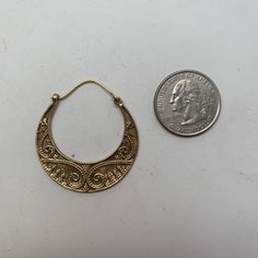 "These medium sized hoop earrings are super lightweight. Great for all occasions. Approx 1.5\" diameter (3.8cm) One side is overlayed with the spiral design and the other plain Brass, wire is 20 gauge, half-hard brass or Silver-Plated, wire is 20 gauge, half-hard 925 sterling silver" Brass Hoop Wrap Earrings, Metal Crescent Hoop Earrings, Bohemian Crescent Hoop Earrings With Ear Wire, Bronze Brass Wire Wrapped Hoop Earrings, Gold Wire Wrapped Hoop Earrings For Festivals, Bronze Wire Wrapped Hoop Earrings, Wire Wrapped Hoop Earrings For Festivals, Festival Wire Wrapped Hoop Earrings, Handmade Spiral Metal Hoop Earrings