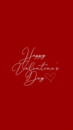 happy valentine's day with hearts on red background