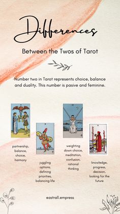 an advertisement for different types of tarot