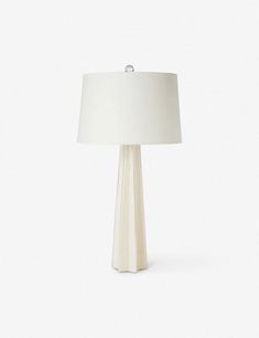 a white table lamp on a white background