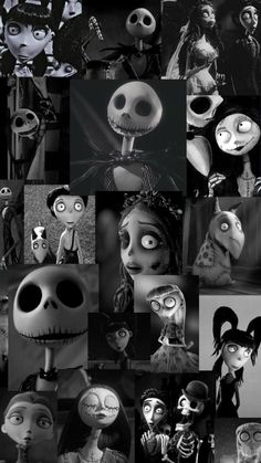 many different pictures of the characters in jack and sally's halloween movies, including jack and