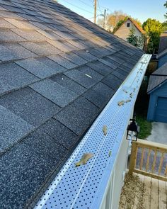 gutter on the roof of a house