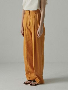 Composition : Linen 100%Country of Origin : Republic of Korea Pleated Slacks, Pin Tucks, Trousers, Composition, The Originals, Clothes For Women, Pants, Clothes