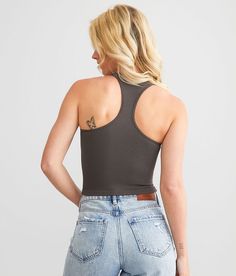 BKEssentials Waffle Stretch Brami - Grey M/L, Women's Plumkitten High neck racerback brami Bust measures 21 on size XS/S Body length 13 1/2 on size XS/S. 92% Nylon 8% Spandex. Machine wash cold with like colors. Do not bleach. Tumble dry low. Do not iron. Do not dry clean.. Measurements: Bust -Fullest part of bust with arms at sides. Waist -Circumference of natural waist: above belly button below rib cage. Hips -Standing with feet together fullest part of hips. WOMEN'S TOP SIZE CONVERSION CHART Casual Fitted Racerback Halter Top, Casual Seamless Racerback Crop Top, Casual Racerback Halter Top For Sports, Casual Seamless Halter Top, Casual Halter Top For Spring Sports, Casual Seamless Tank Halter Top, Casual Seamless Halter Tank Top, Casual Seamless Racerback Halter Top, Conversion Chart