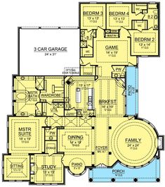 the first floor plan for this luxury home