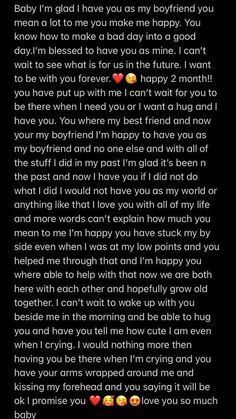 an image of someone's love letter to her boyfriend