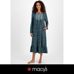 in stock Holiday Plaid, Long Sleeve Plaid, Cotton Viscose, Charter Club, Plaid Flannel, Pajamas Women, Women Long Sleeve, Pick Up, In Store