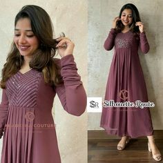 Grape tunic Chudi Hands Kurti, Georgette Salwar Designs, Plane Anarkali Dress, Heavy Work Kurti Designs Latest, Aline Anarkali Design, Latest Chudidhar Designs, Kurthi Hand Designs Latest, Woman Kurtis Design Latest, Aline Kurti Design Pattern