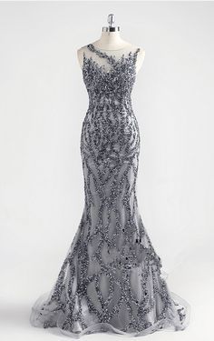 Gray Fitted Dress With Sweep Train, Fitted Gray Dresses With Sweep Train, Fitted Gray Dress With Sweep Train, Gray Fitted Sleeveless Evening Dress, Fitted Sleeveless Gray Evening Dress, Fitted Gray Sequin Evening Dress, Fitted Gray Evening Dress With Sweep Train, Groom Dresses, Formal Evening Dress