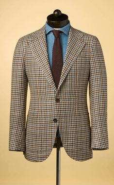 E.Thomas - Brown & Blue Gun Check - Neo Cut - Full Canvas | SPIER & MACKAY Preppy Clothes, Silk Linen, Man Up, Casual Jackets, Shades Of Brown, A Gentleman, Scottish Highlands, Small Boxes, Check Pattern