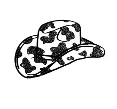 a drawing of two hats with hearts on them, one is black and the other is white