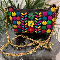 This Item Is New Without Tags Unique Crossbody Bag Featuring Coconut Shells And Beads Multi Colored Ribbon Leaf Design Strap Zippered Closure Lined Interior One Inner Compartment Dimensions: 9” Across And 6” Tall 23” Strap Comes From A Smoke Free Home Always Packaged With Care Multicolor Beaded Shoulder Bag, Multicolor Beaded Crossbody Shoulder Bag, Trendy Multicolor Beaded Shoulder Bag, Unique Crossbody Bag, Coconut Shells, Making Stuff, Coconut Shell, Money Making, Leaf Design