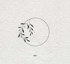 a drawing of a circle with leaves on it