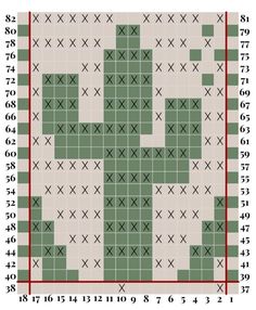 a cross stitch pattern with numbers and lines in the shape of an x on it