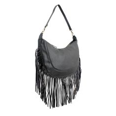 Purse Black Round Fringe Hobo Bag for Women Black Rectangular Bag With Fringe, Black Hobo Bag With Fringe For Daily Use, Black Fringe Hobo Bag For Daily Use, Black Fringe Bag For Shopping, Black Fringe Hobo Bag For Everyday, Black Fringe Shoulder Bag For Travel, Black Fringe Shoulder Bag For Shopping, Black Fringe Shoulder Bag For Daily Use, Black Fringe Crossbody Bag